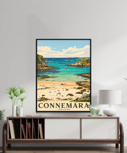 Connemara Vintage Travel Poster - Emerald Hills and Serene Lakes