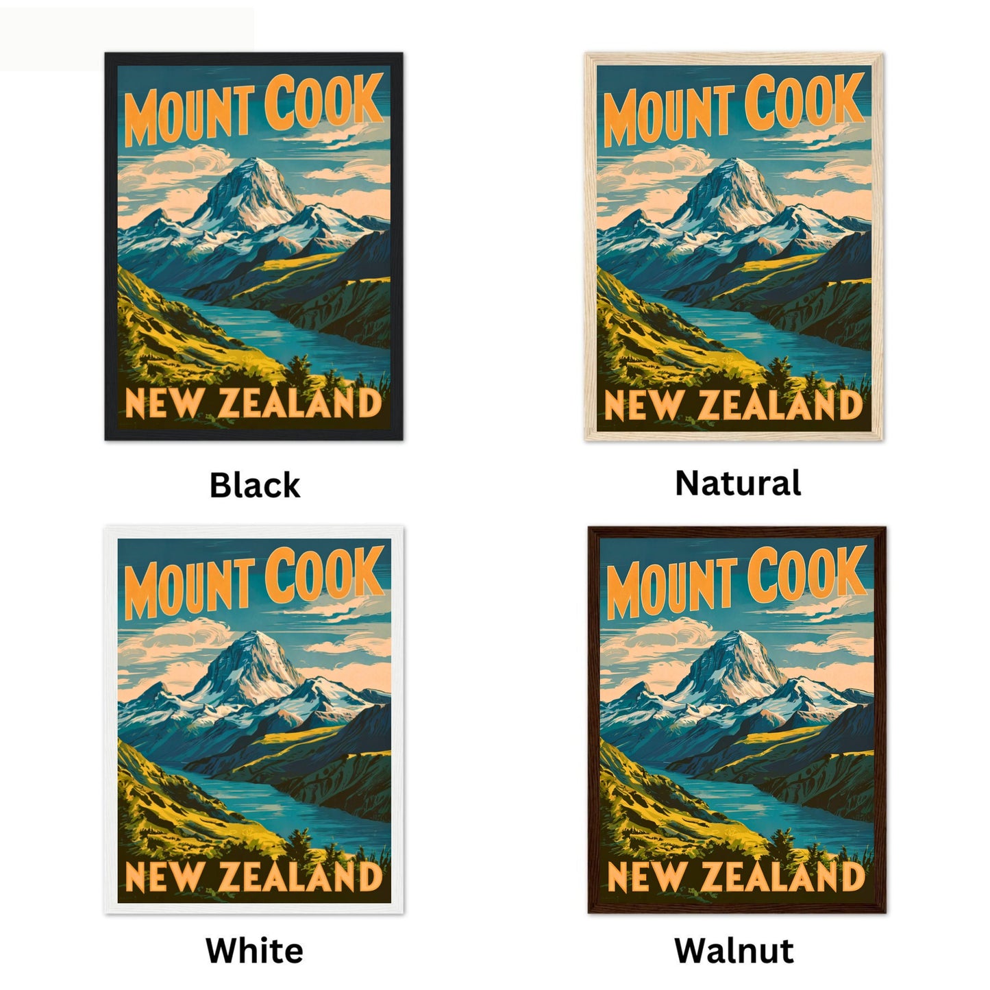 Mount Cook Vintage Travel Poster