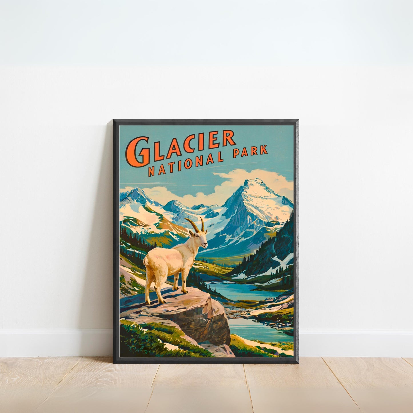 Glacier National Park Vintage Travel Poster