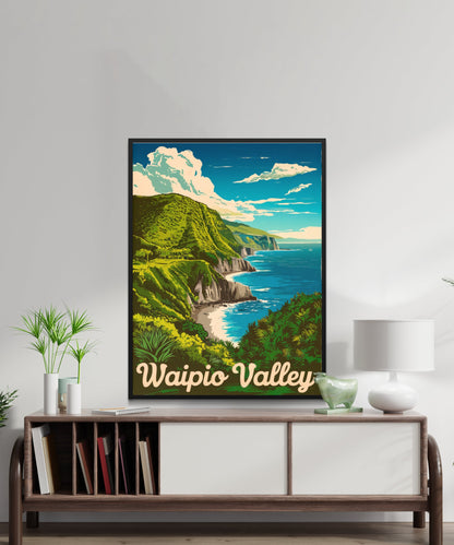 Waipio Valley Vintage Travel Poster