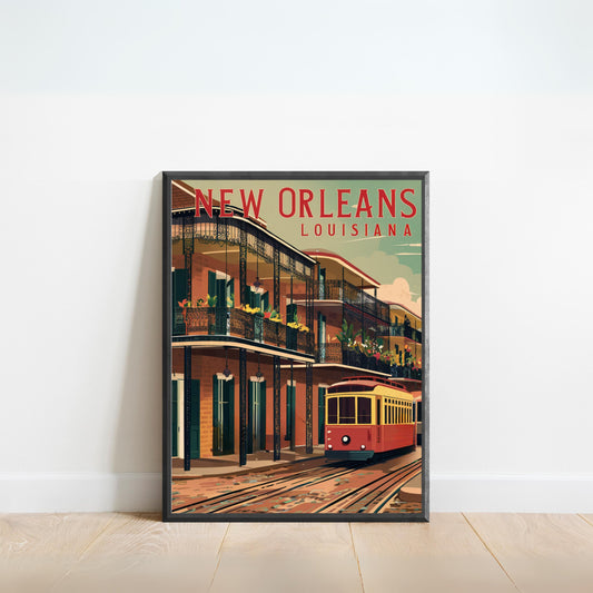 New Orleans Vintage Travel Poster