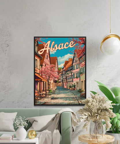 Alsace Vintage Travel Poster