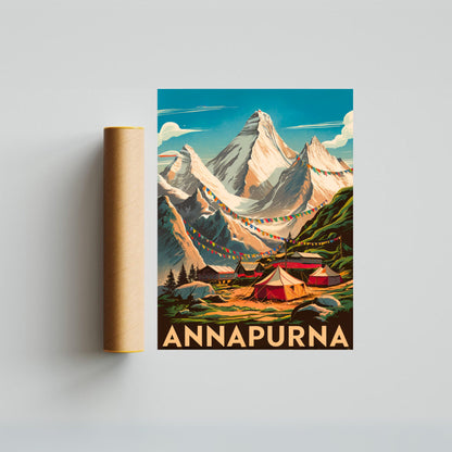 Annapurna Vintage Travel Poster