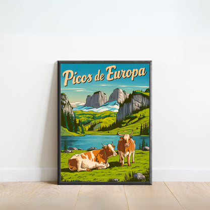 Picos de Europa Vintage Travel Poster