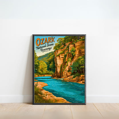 Ozark National Scenic Riverways Vintage Travel Poster