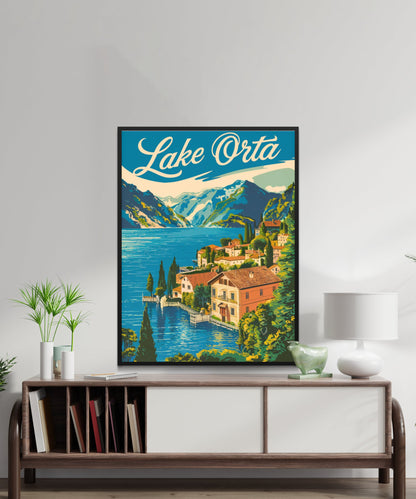 Lake Orta Vintage Travel Poster - Tranquil Waters