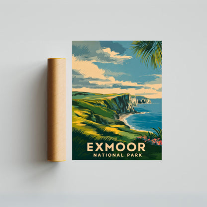 Exmoor Vintage Travel Poster