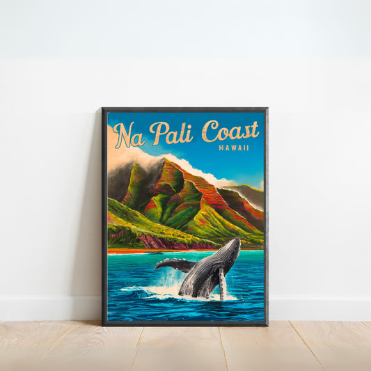 Na Pali Coast Vintage Travel Poster - Coastal Gem