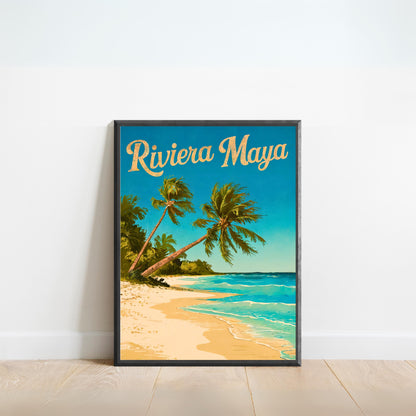 Riviera Maya Vintage Travel Poster - Caribbean Bliss