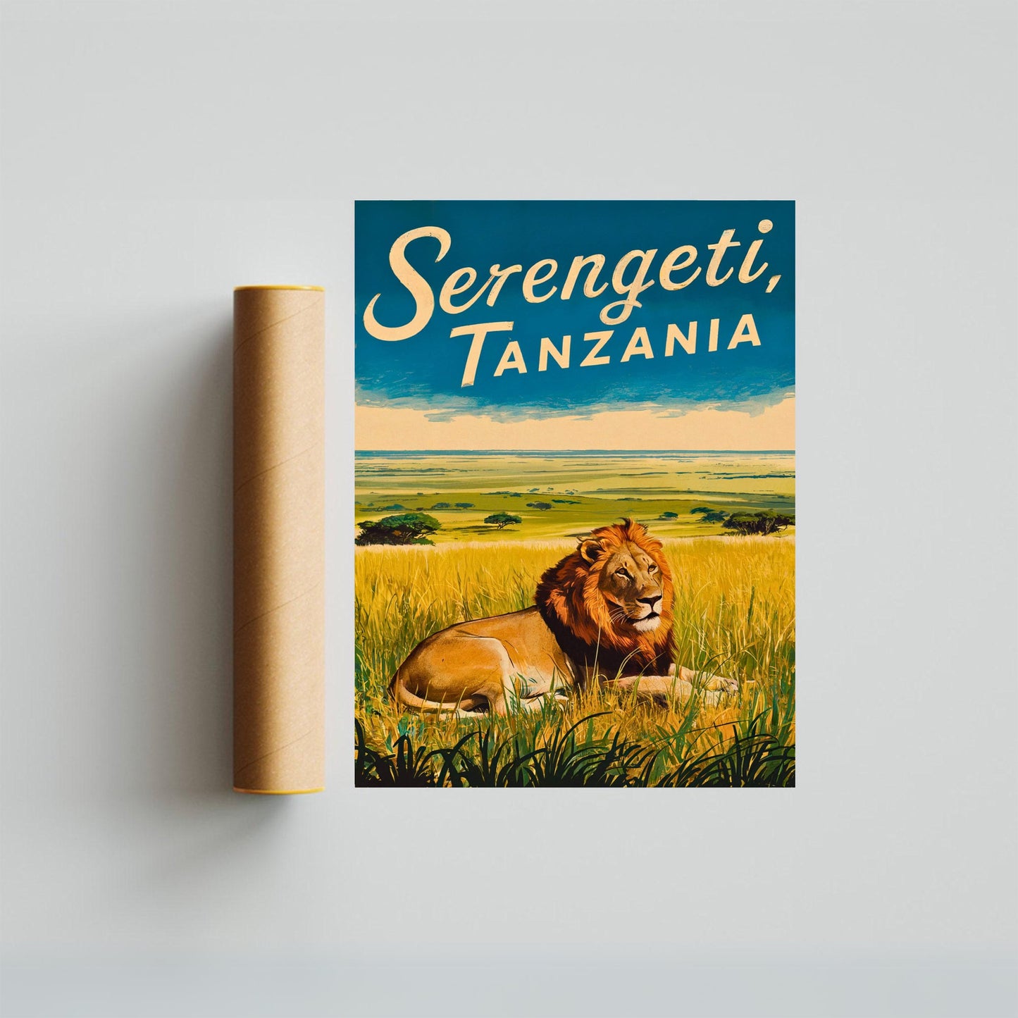 Serengeti Vintage Travel Poster - Timeless African Safari