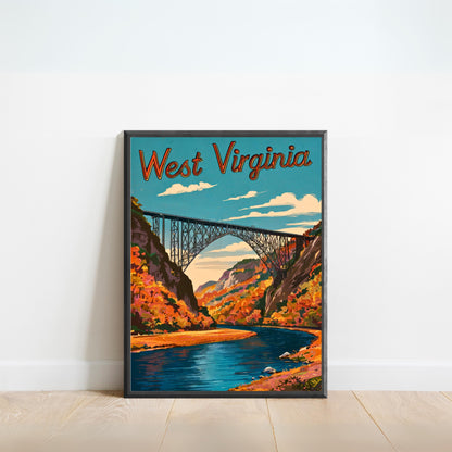 West Virginia Vintage Travel Poster - Heart of the Mountain State