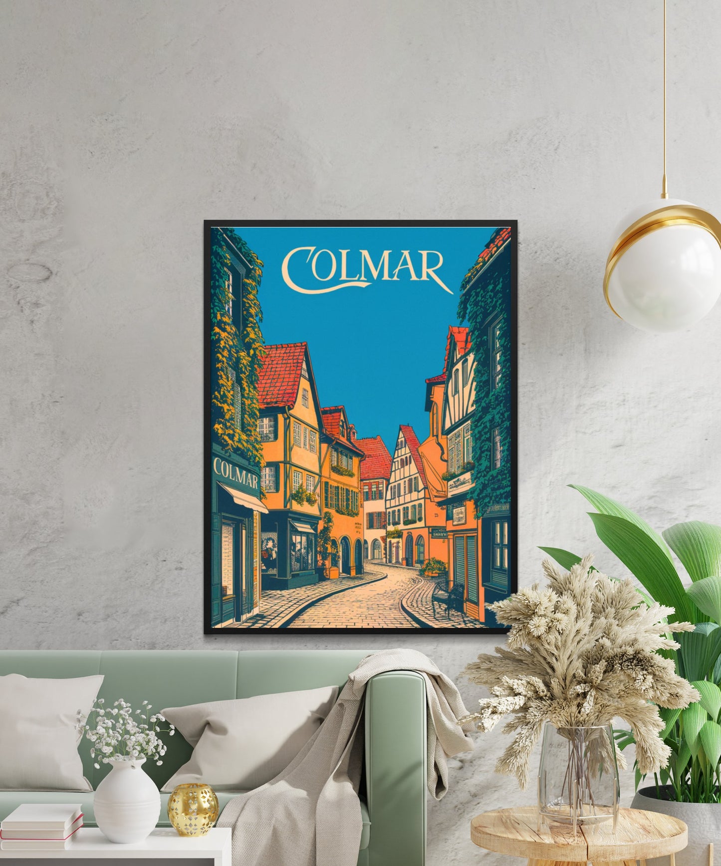 Colmar Vintage Travel Poster - Busy Streets