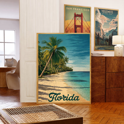 Florida Vintage Travel Poster - Vintage Coastal Charm