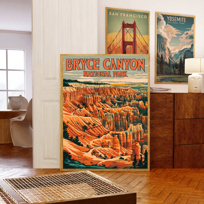 Bryce Canyon Vintage Travel Poster