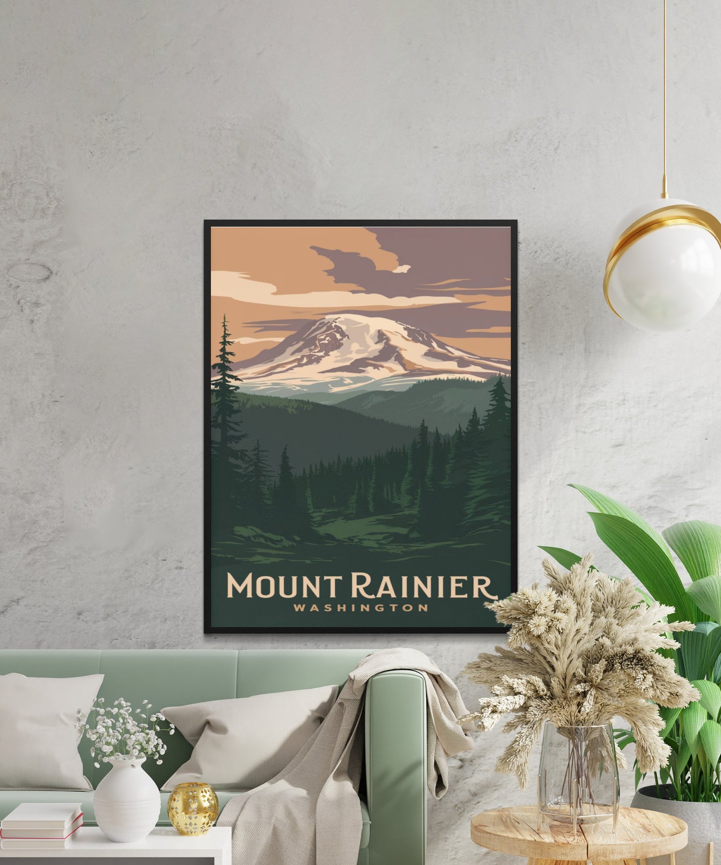 Mount Rainer Vintage Travel Poster - Alpine Majesty