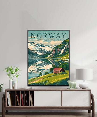 Norway Vintage Travel Poster - The Fjords