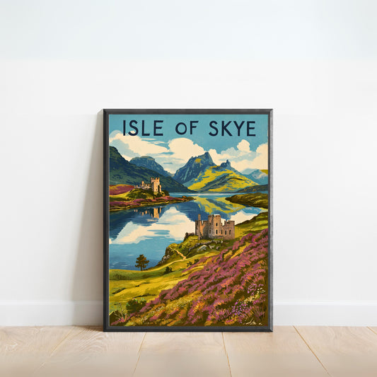 Isle of Skye Vintage Travel Poster - Rugged Island Splendor