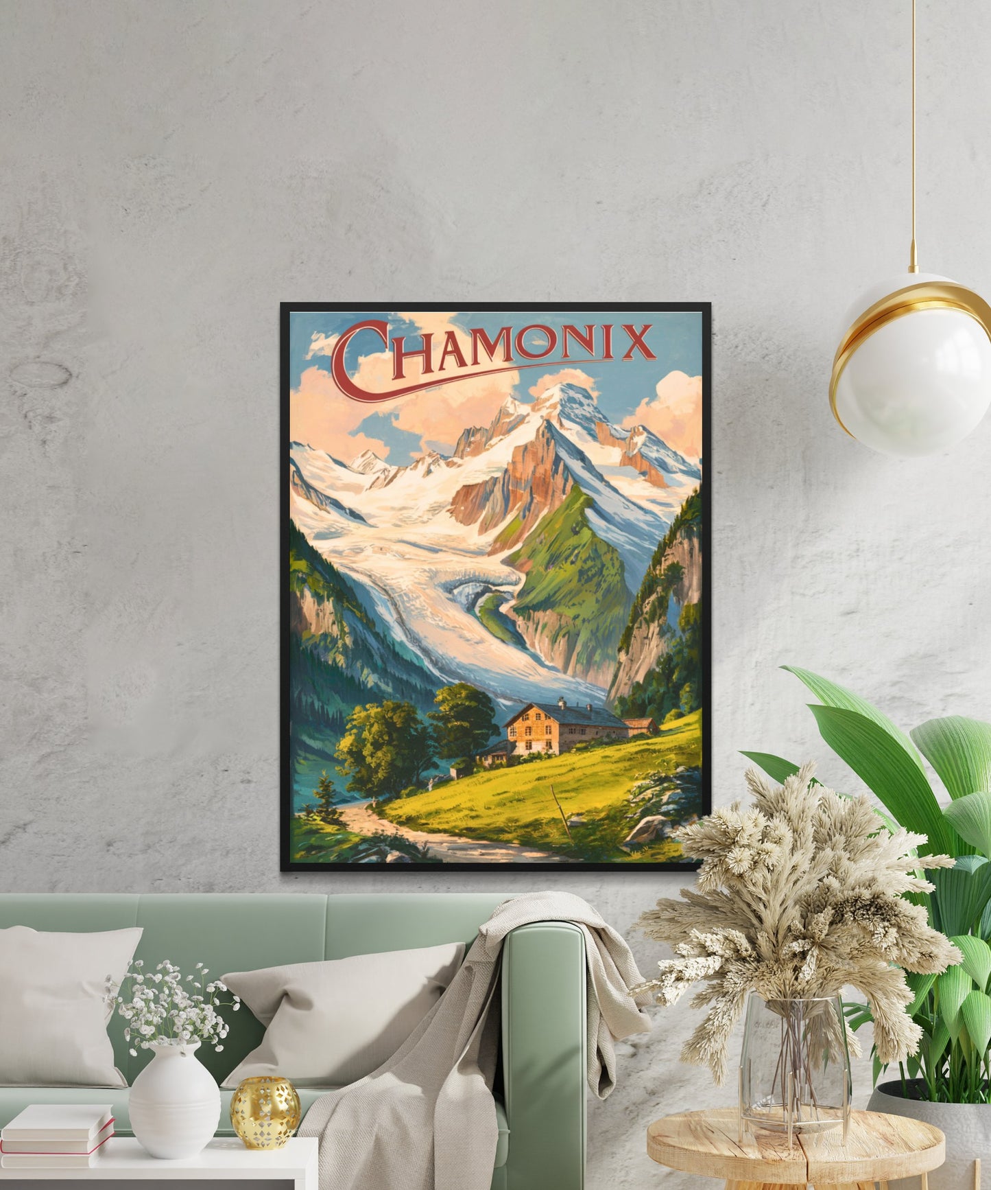 Chamonix Vintage Travel Poster