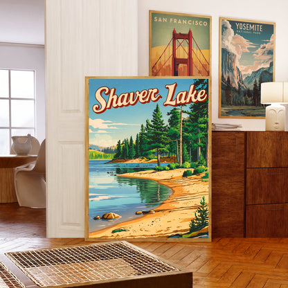 Shaver Lake Vintage Travel Poster - Scenic Overlook