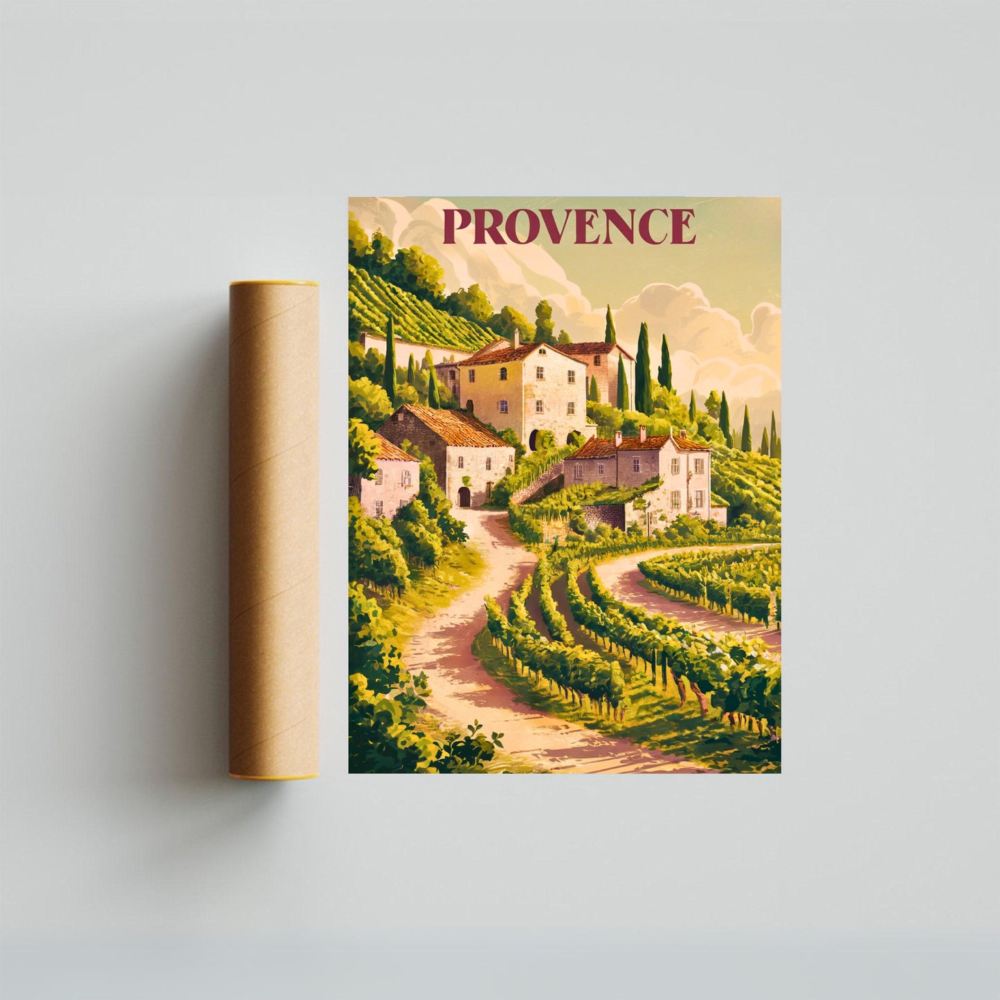 Provence Rocks Vintage Travel Poster - Charm of Southern France