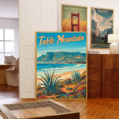 Table Mountain Vintage Travel Poster