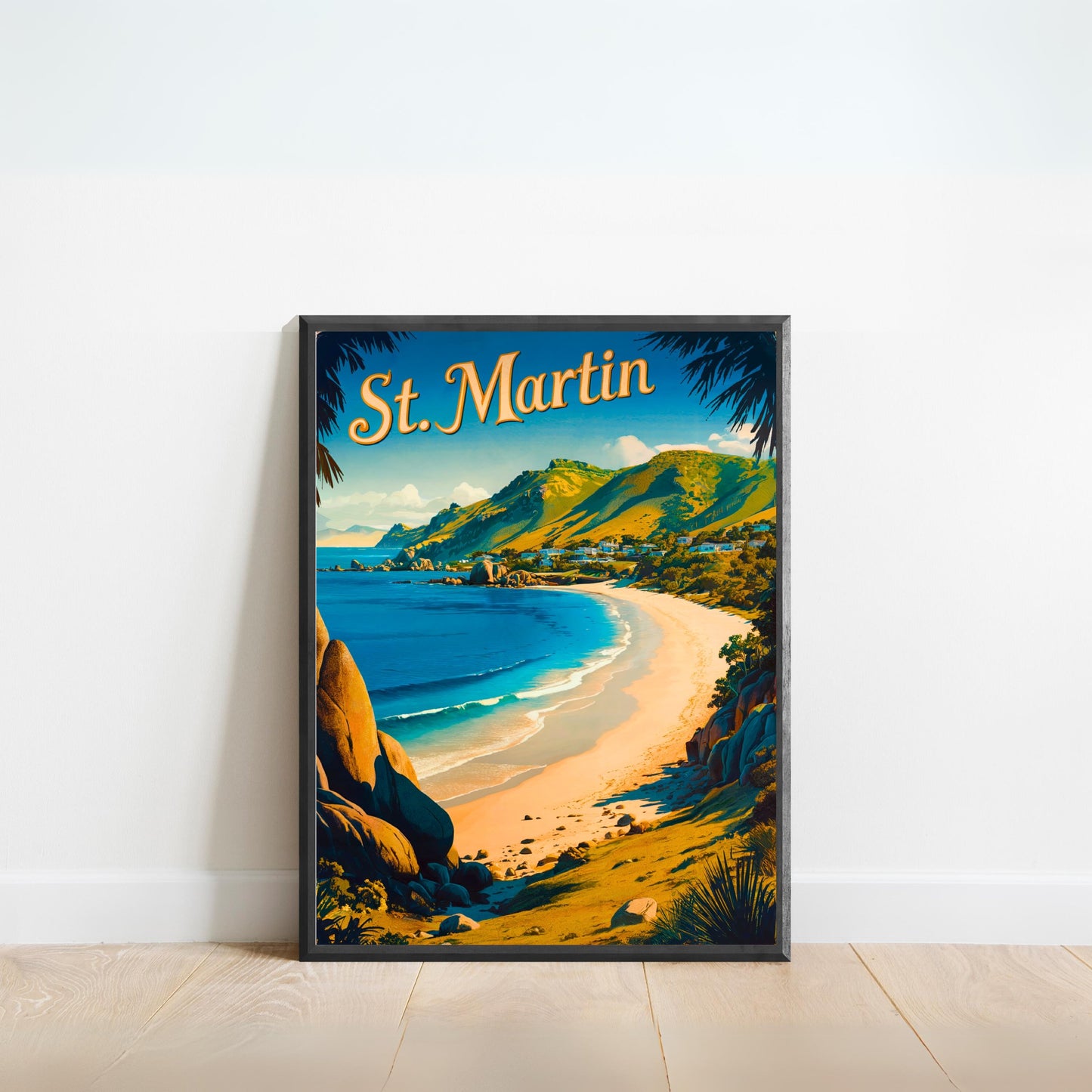 Saint Martin Vintage Travel Poster