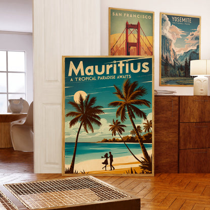 Mauritius Vintage Travel Poster - Pristine Beaches