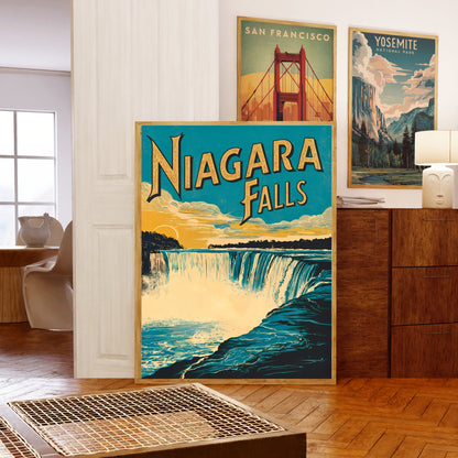 Niagara Falls Vintage Travel Poster - Timeless Cascading Wonder