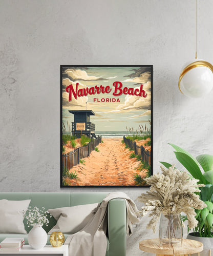 Navarre Beach Vintage Travel Poster