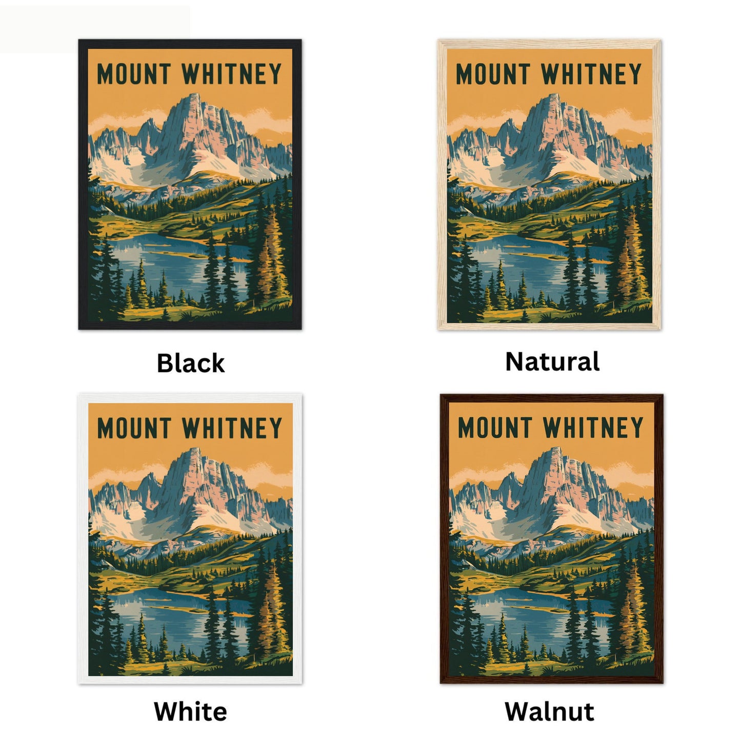 Mount Whitney Vintage Travel Poster - Timeless Sierra Nevada Beauty