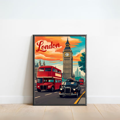 London Vintage Travel Poster - Urban Elegance