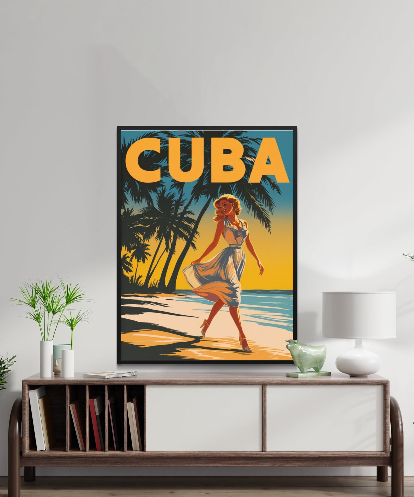 Cuba Vintage Travel Poster - Paradise Beach in Caribbean