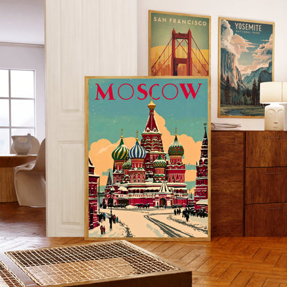 Moscow Vintage Travel Poster