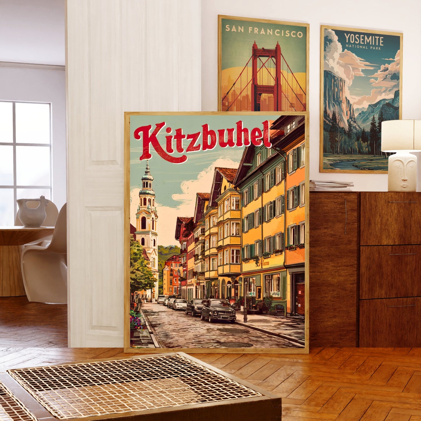 Kitzbühel Vintage Travel Poster - Austria City Street