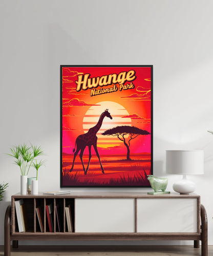 Hwange Vintage Travel Poster