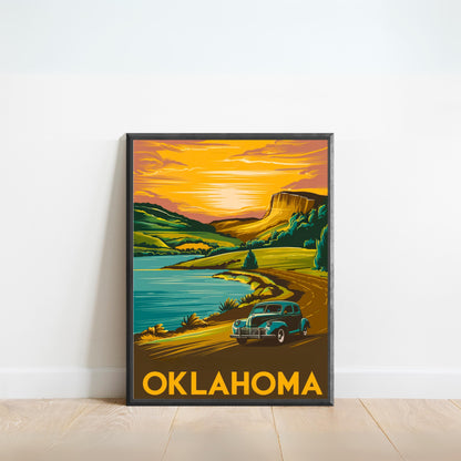 Oklahoma Vintage Travel Poster - Lake Country