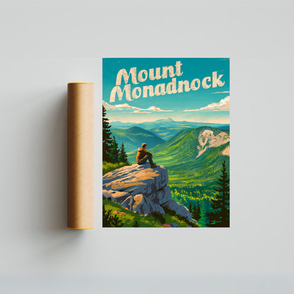 Mount Monadnock Vintage Travel Poster - Mountain Getaway