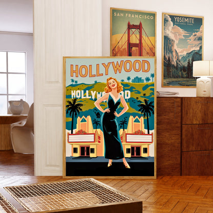 Hollywood Vintage Travel Poster