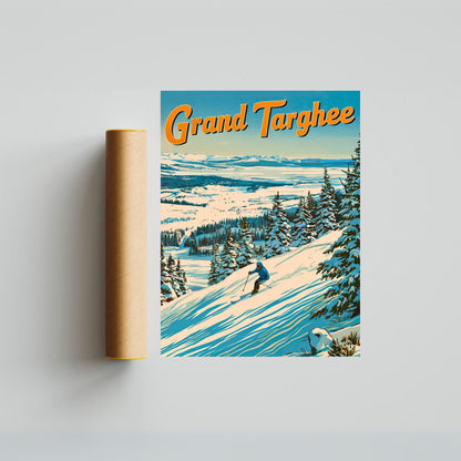 Grand Targhee Vintage Travel Poster - Mountain Ski Adventure