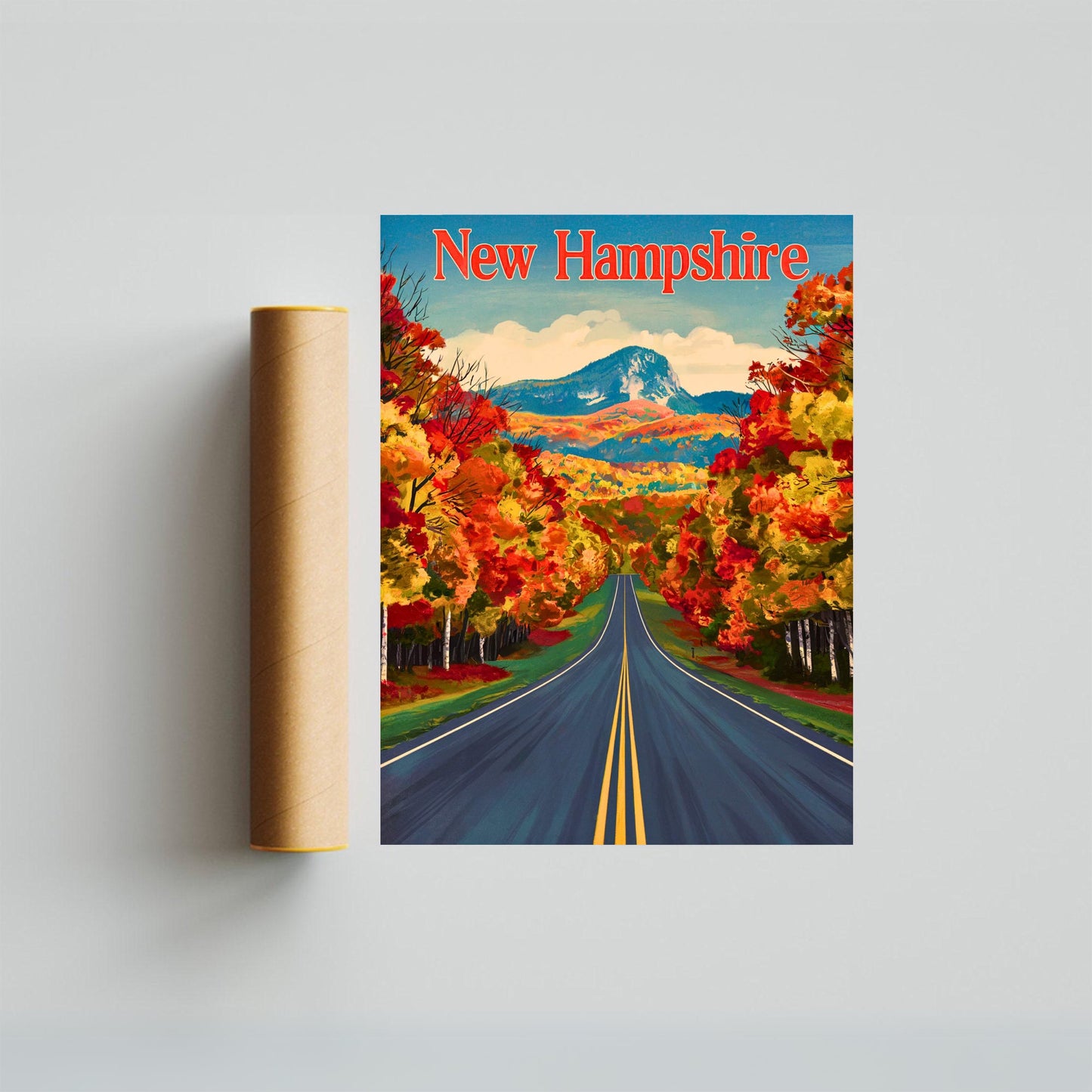 New Hampshire Vintage Travel Poster - Mountains, Lakes, and Heritage