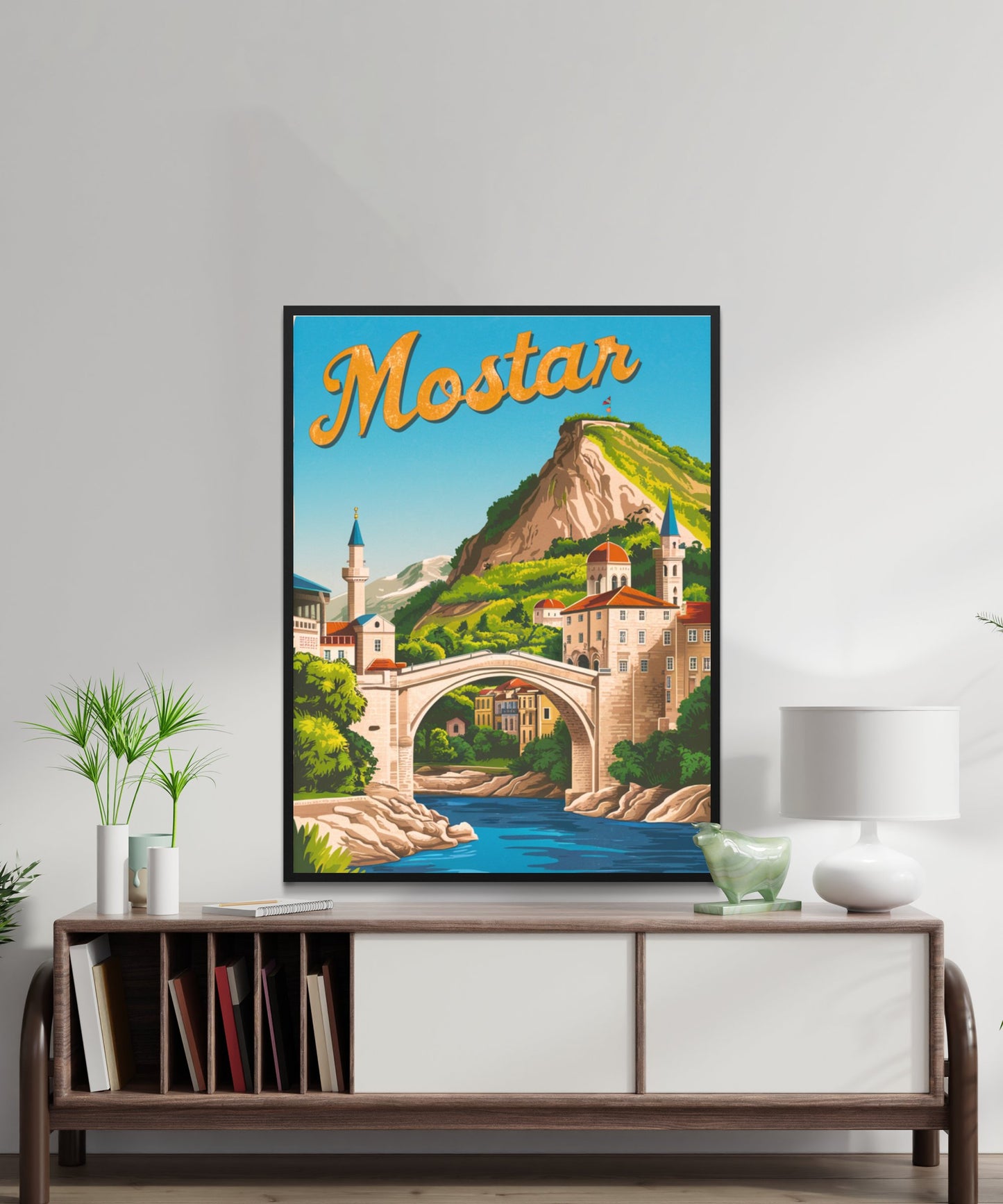 Mostar Vintage Travel Poster