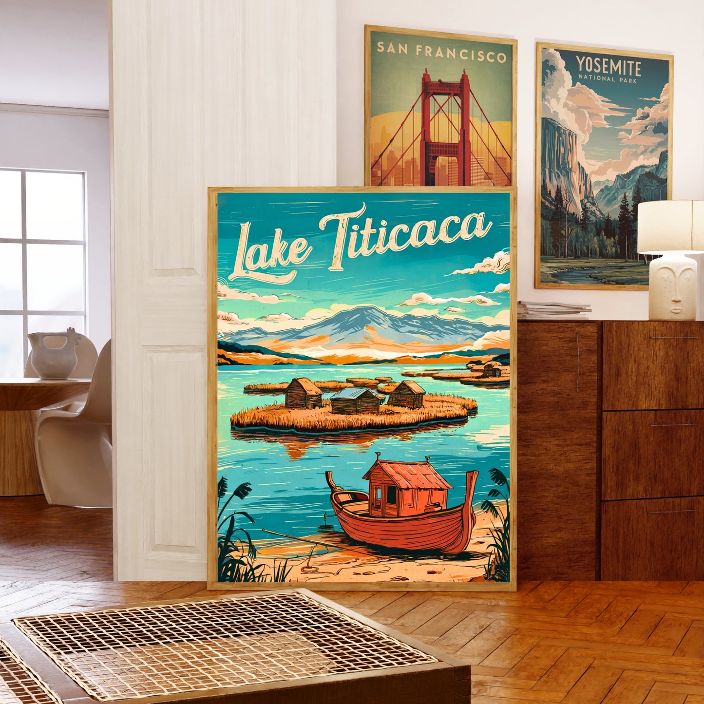 Lake Titicaca Vintage Travel Poster - Majestic Waters of the Altiplano