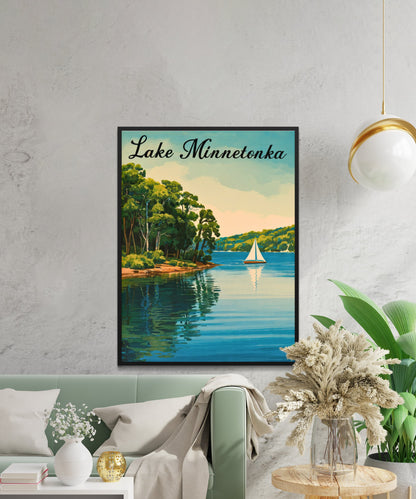 Lake Minnetonka Vintage Travel Poster