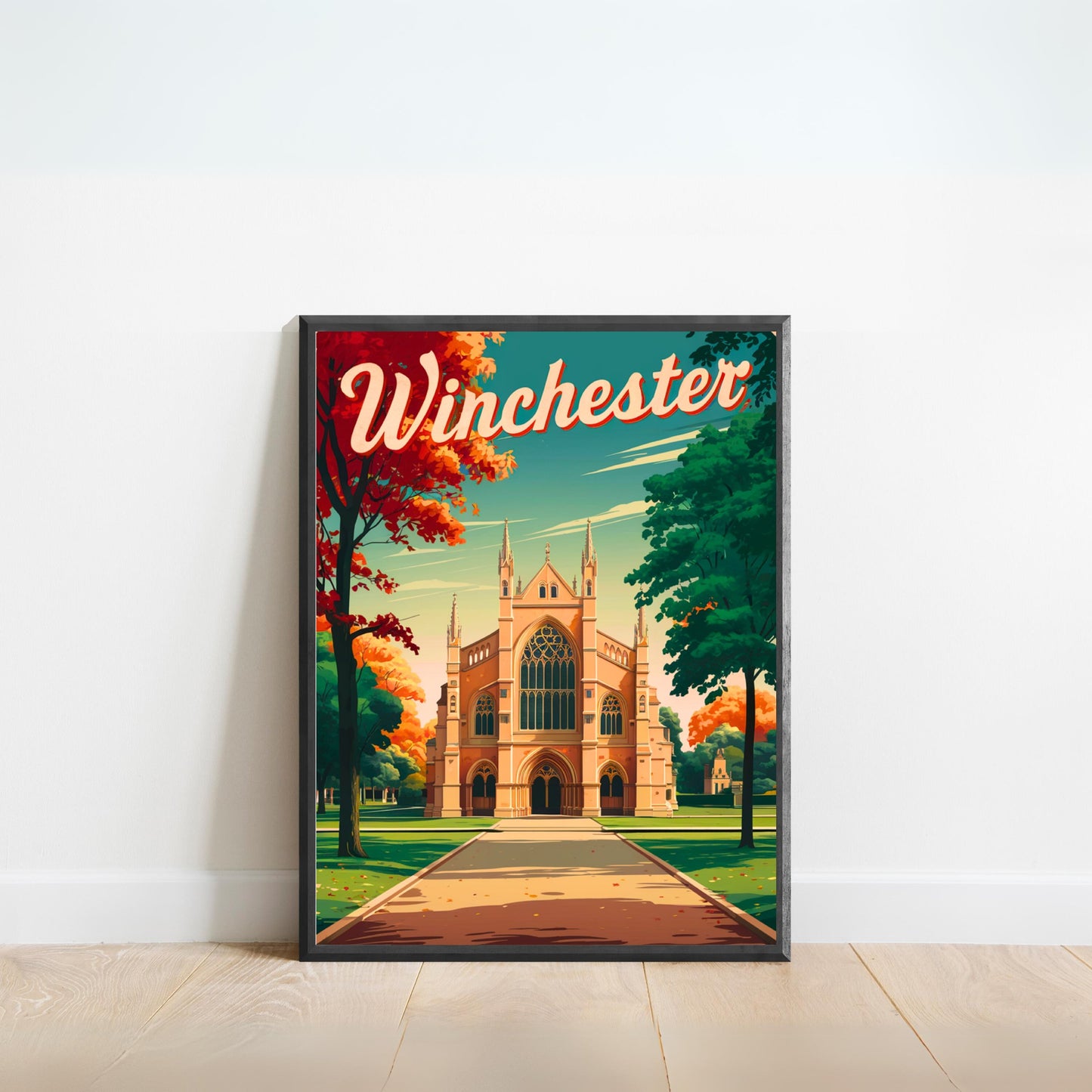 Winchester  Vintage Travel Poster - Riverside Walks