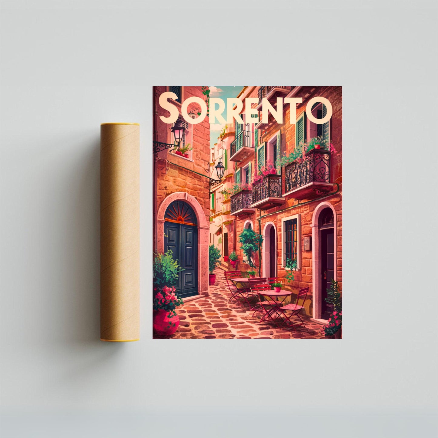 Sorrento  Vintage Travel Poster - Coastal Charm