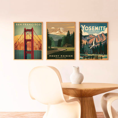 Mount Rainer Vintage Travel Poster -Iconic Northwest Beauty