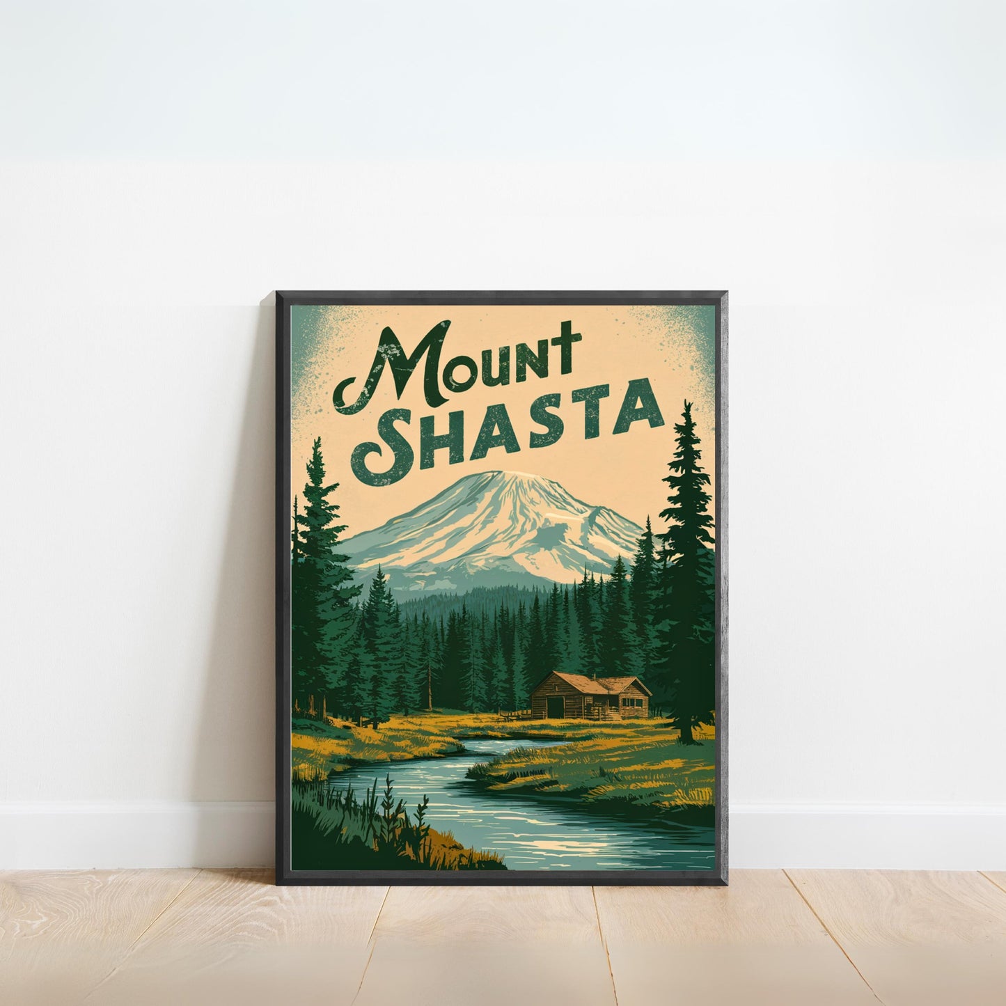 Mount Shasta Vintage Travel Poster - Timeless Alpine Majesty