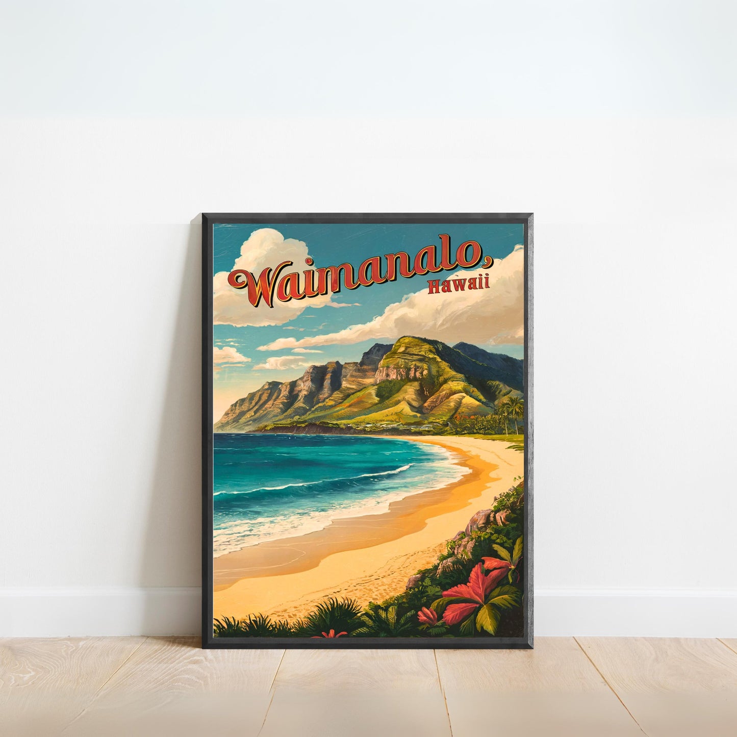 Waimanalo Vintage Travel Poster