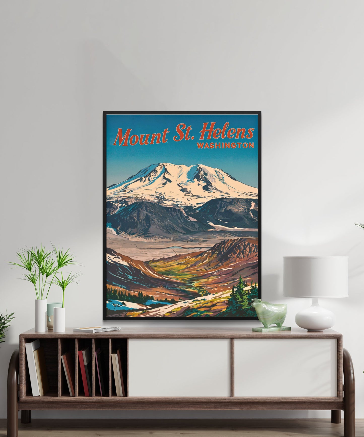 Mount St. Helens of China Vintage Travel Poster