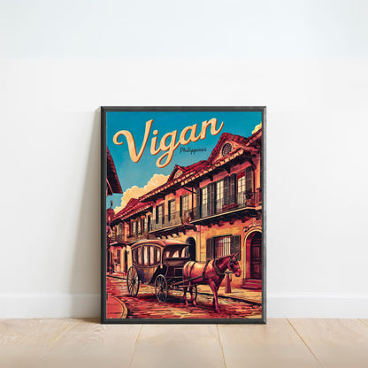 Vigan Vintage Travel Poster - Philippines Historical Heritage